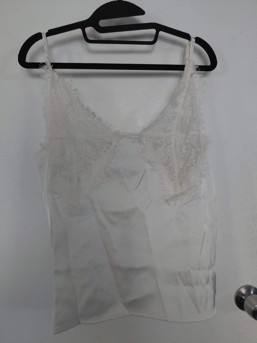 Fashion Nova Cream Lace Satin Cami